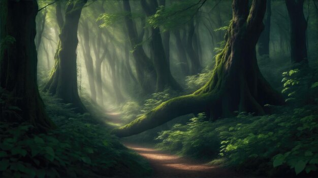 Hermoso bosque encantador