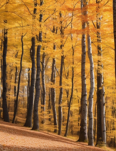 Hermoso bosque eslavo de otoño