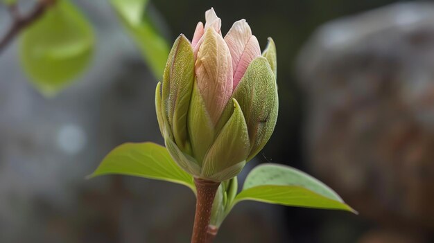 Foto un hermoso brote de flor espera la primavera