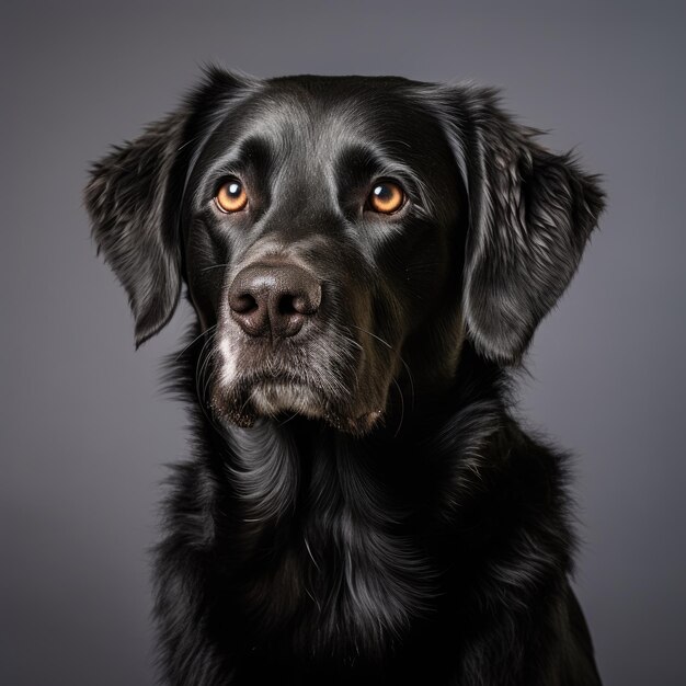 Foto un hermoso cachorro aislado sobre un fondo negro