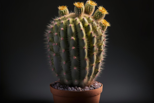 hermoso cactus floreciente vista de cerca ai generativo