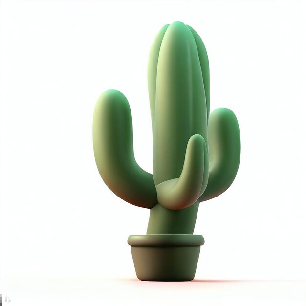 Foto un hermoso cactus verde con una planta en maceta