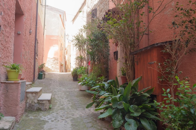 El hermoso callejón de la ciudad vieja de castelsardo