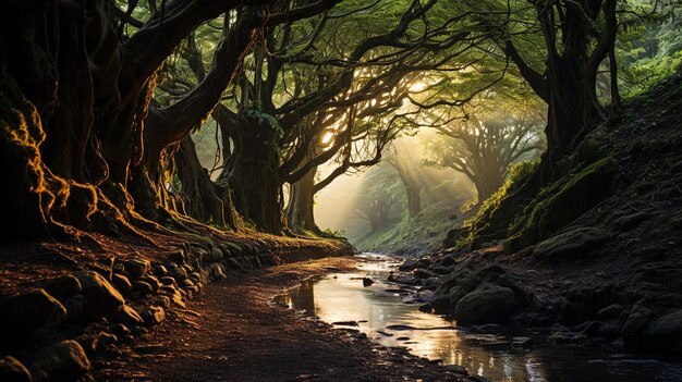 hermoso camino en el parque naturaleza y viajes