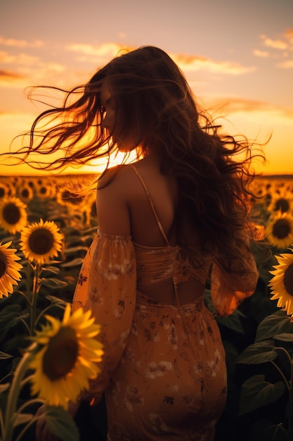 Hermoso campo de girasoles