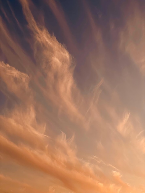 Hermoso cielo al atardecer con nubes