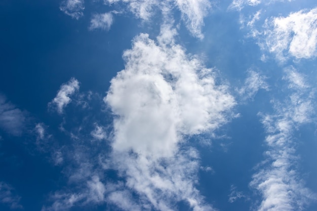 Hermoso cielo azul brillante y fondo de nubes blancas