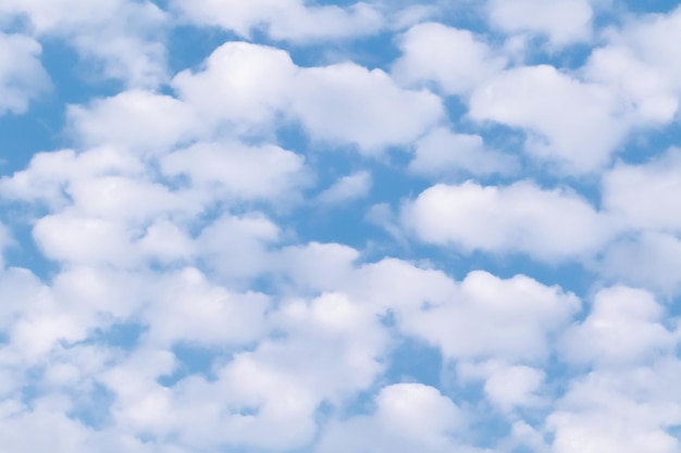 Hermoso cielo azul con nubes blancas y esponjosas. Fondo de cielo natural.