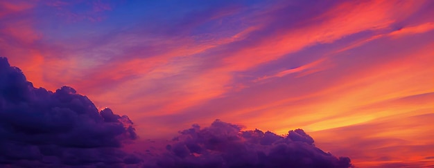 Hermoso cielo naranja y nubes al atardecer naranja puesta de sol cielo dorado