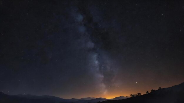 Un hermoso cielo nocturno con estrellas.