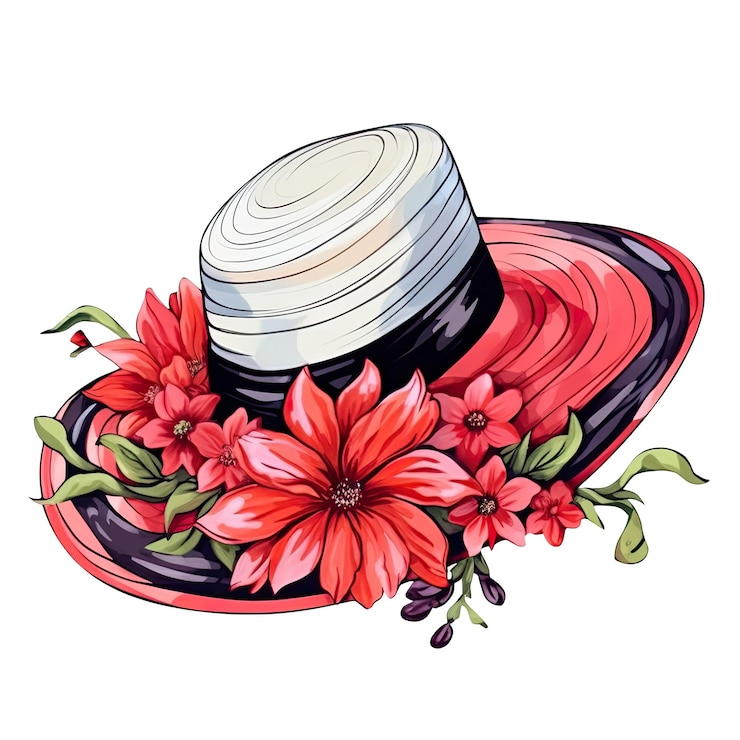 Foto hermoso clipart de sombrero sobre fondo blanco