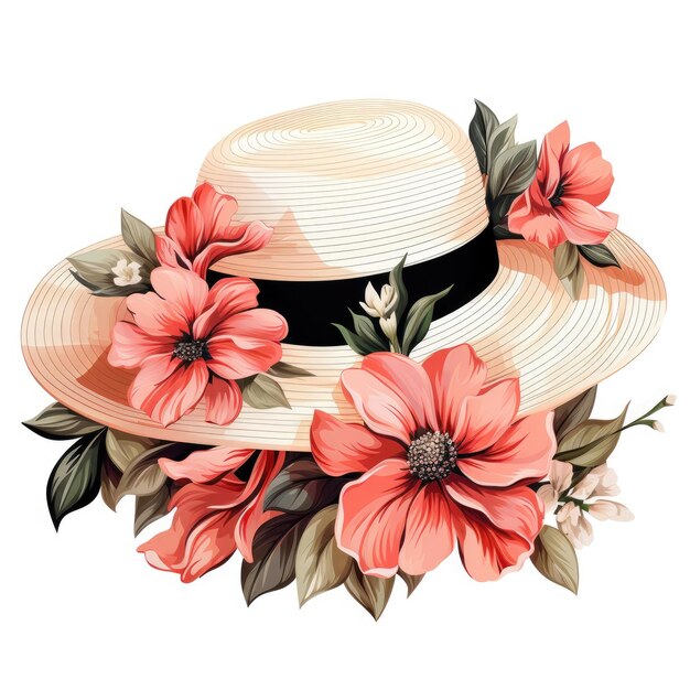 Foto hermoso clipart de sombrero sobre fondo blanco