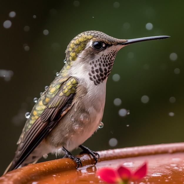 Hermoso colibrí que mantiene la fotografía voladora Imagen generada por IA