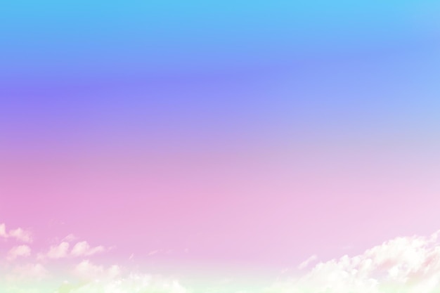 Hermoso color pastel de nubes y cielo de colores. fondo para el diseño