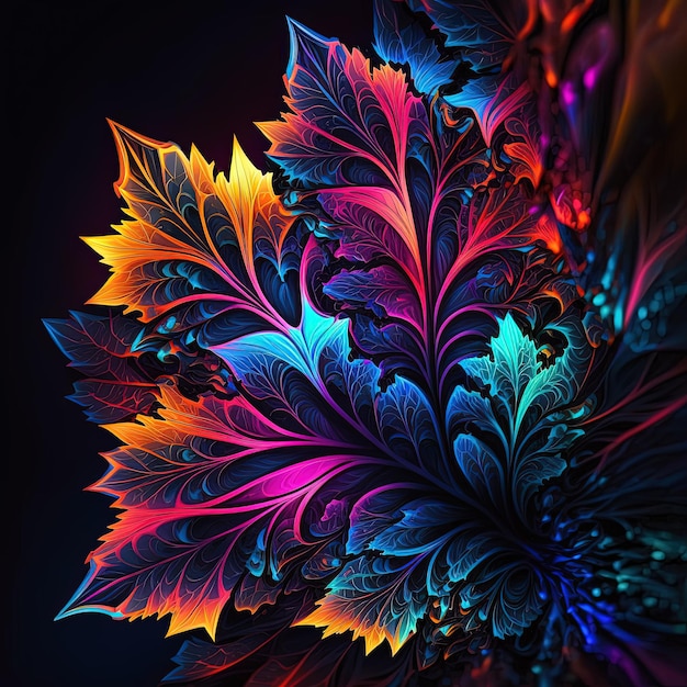 Hermoso colorido abstracto fractal fondo Generativo Ai