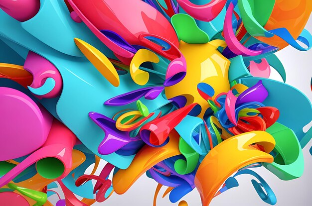 Hermoso colorido papel de pared abstracto renderizado en 3D