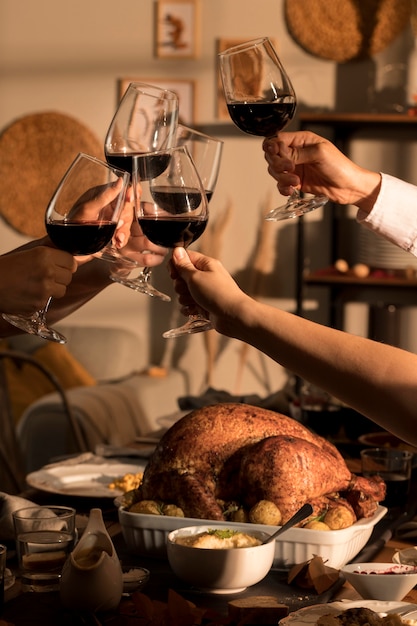 Foto hermoso concepto de comida de acción de gracias