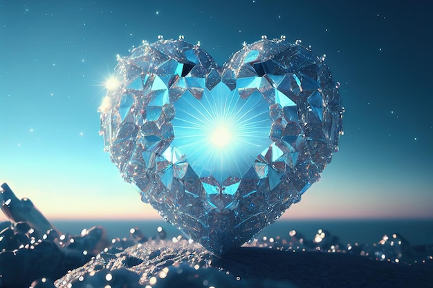 Hermoso corazón azul para el día de San Valentín