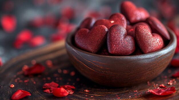 Hermoso corazón rojo de amor fondos de pantalla fondo brillo concepto de San Valentín Generativo Ai