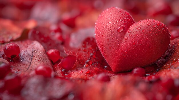 Foto el hermoso corazón rojo del amor, los papeles de pared de fondo, el brillo, el concepto de san valentín, el generativo ai.