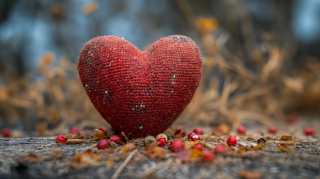 El hermoso corazón rojo del amor, los papeles de pared de fondo, el brillo, el concepto de San Valentín, el generativo Ai.