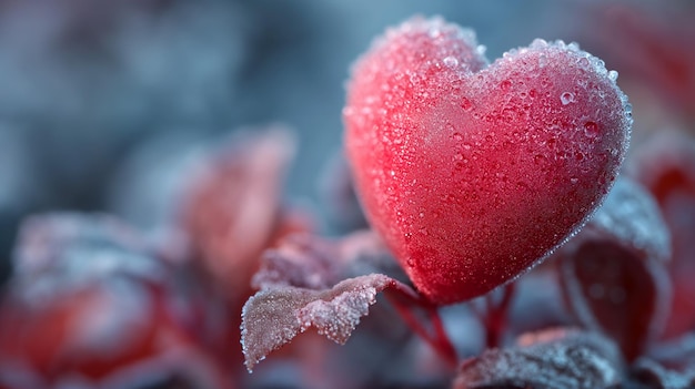 Foto el hermoso corazón rojo del amor, los papeles de pared de fondo, el brillo, el concepto de san valentín, el generativo ai.