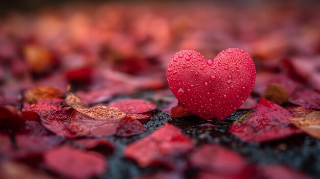 Foto el hermoso corazón rojo del amor, los papeles de pared de fondo, el brillo, el concepto de san valentín, el generativo ai.