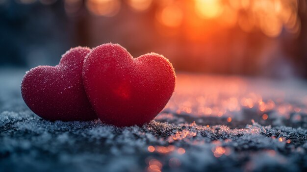 Foto el hermoso corazón rojo del amor, los papeles de pared de fondo, el brillo, el concepto de san valentín, el generativo ai.