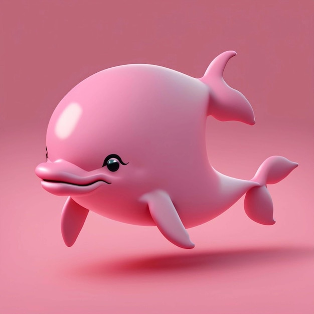 Un hermoso delfín rosado con alas de ángel rosa IA generativa