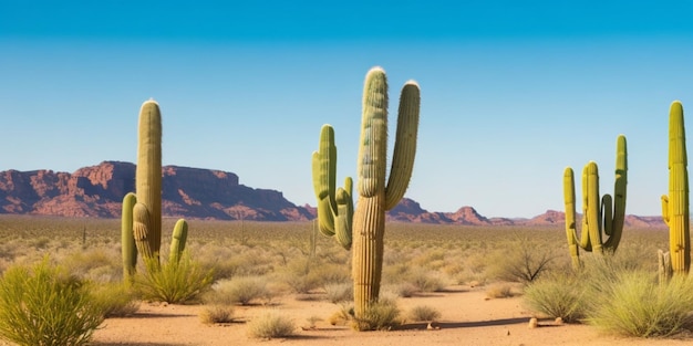 hermoso desierto con cactus