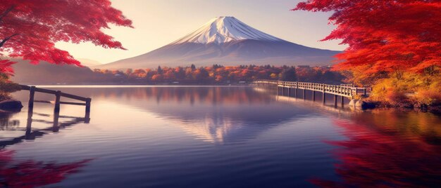 Foto hermoso destino de japón fondo generativo ai