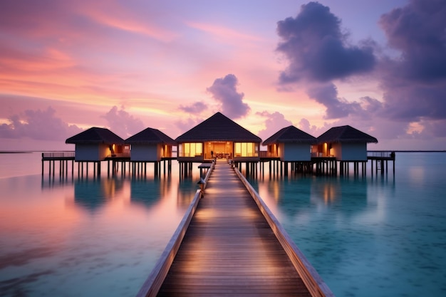 Hermoso destino de viaje de Maldivas IA generativa
