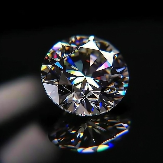 Hermoso diamante de lujo sobre un fondo negro IA generativa