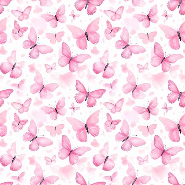 El hermoso diseño de azulejos de mariposa de acuarela rosa