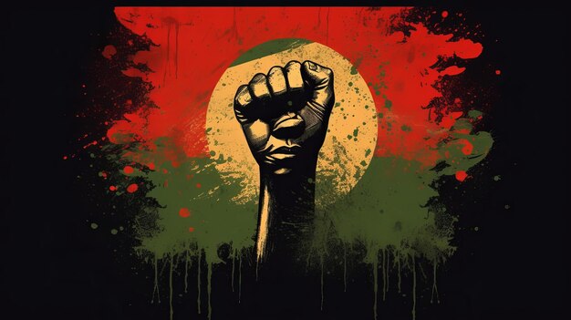 Hermoso diseño de banner del día de la libertad de África para cualquier propósito Fondo negro Fondo de plantilla cartel de tarjeta de banner Símbolo del corazón Generativo Ai