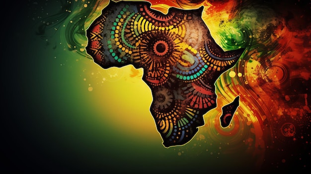 Hermoso diseño de banner del día de la libertad de África para cualquier propósito Fondo negro Fondo de plantilla cartel de tarjeta de banner Símbolo del corazón Generativo Ai