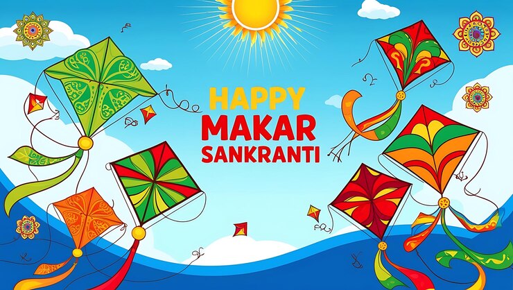 Un hermoso diseño es para Happy Makar Sankranti