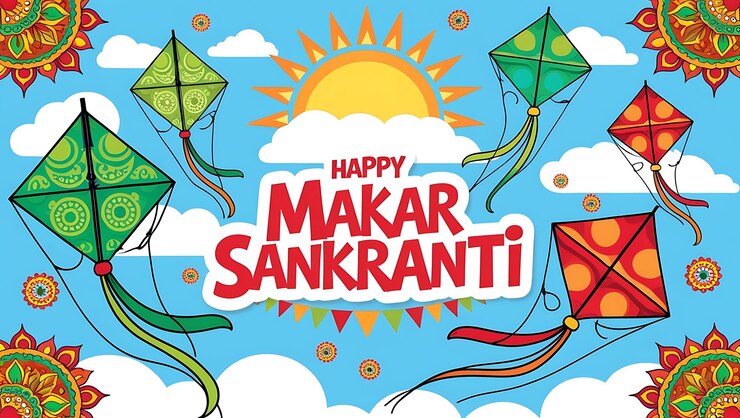 Un hermoso diseño es para Happy Makar Sankranti