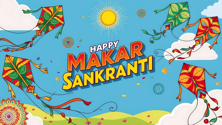 Un hermoso diseño es para Happy Makar Sankranti
