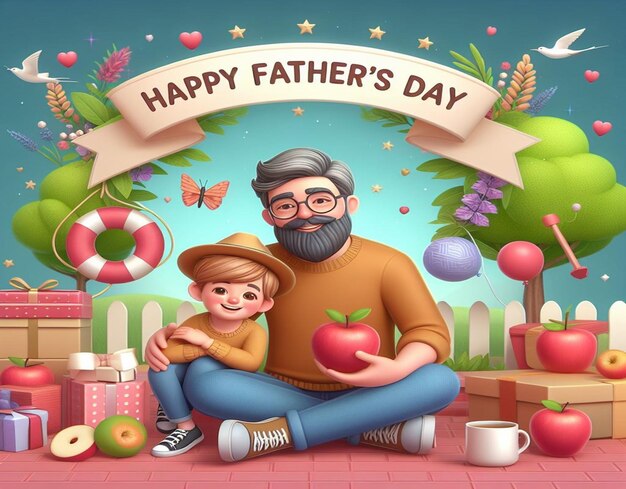 Este hermoso diseño está hecho para el Feliz Día del Padre.