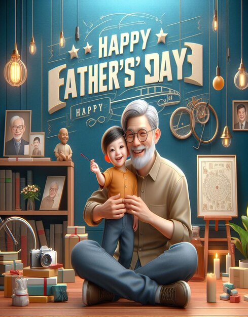 Este hermoso diseño está hecho para el Feliz Día del Padre.