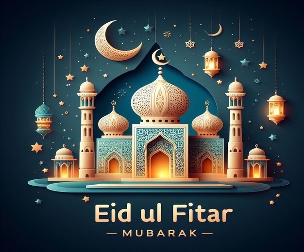 Este hermoso diseño está hecho para el mega evento islámico Eid Ul Fitr