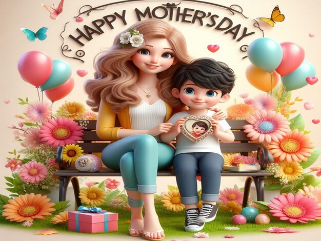 Este hermoso diseño floral en 3D es creado para el Feliz Día de la Madre