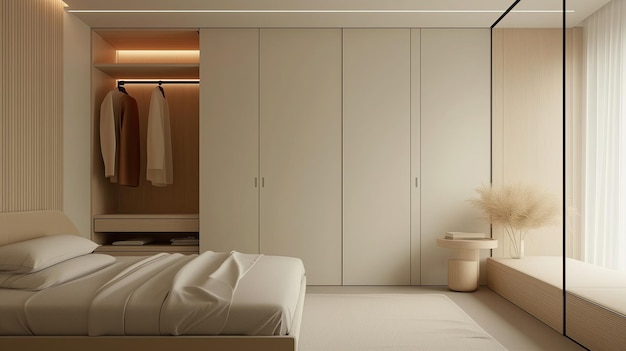 hermoso diseño interior en estilo minimalista japonés