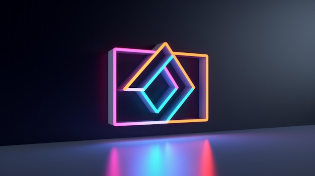 Hermoso diseño de logotipo de neón 3D