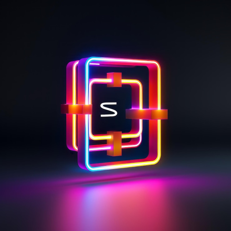 Foto hermoso diseño de logotipo de neón 3d