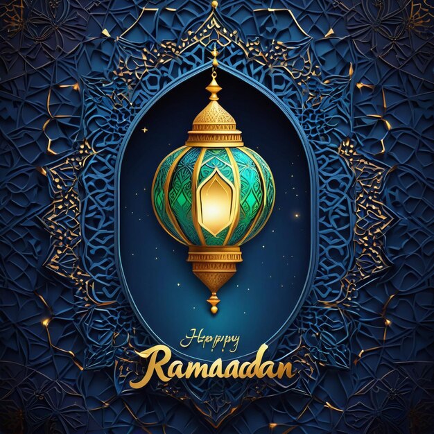 Foto hermoso diseño de ramadan kareem con mandala