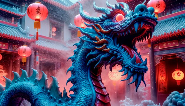 Hermoso dragón de fantasía Año del Dragón según el horóscopo oriental