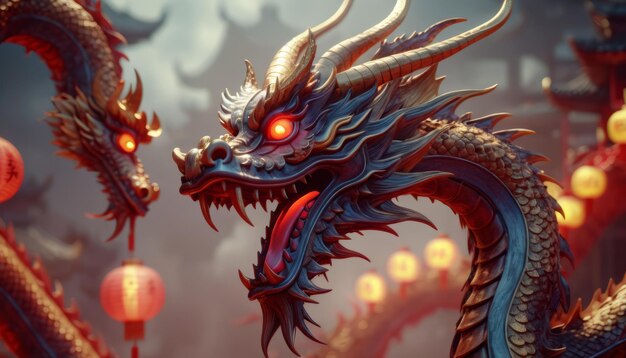 Hermoso dragón de fantasía Año del Dragón según el horóscopo oriental