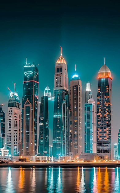 Foto el hermoso dubai glowing night city para ios y android